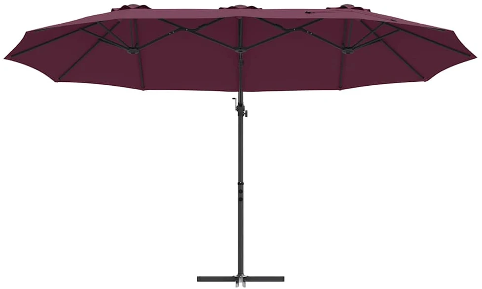 Skėtis nuo saulės Bordo raudona 372 x 198 x 243 cm