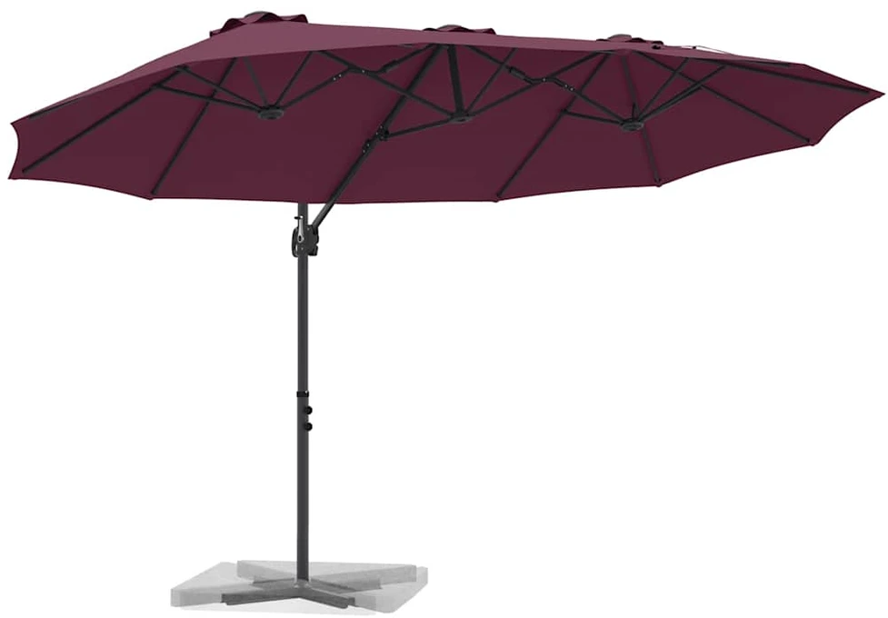 Skėtis nuo saulės Bordo raudona 372 x 198 x 243 cm