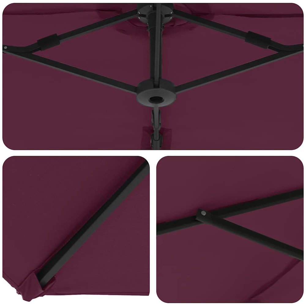 Skėtis nuo saulės Bordo raudona 372 x 198 x 243 cm