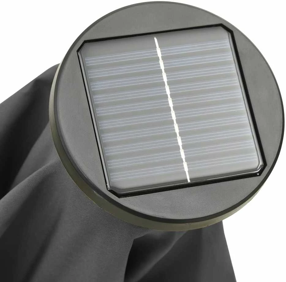 Sodo skėtis nuo saulės su LED, antracito, 200x211cm, aliuminis