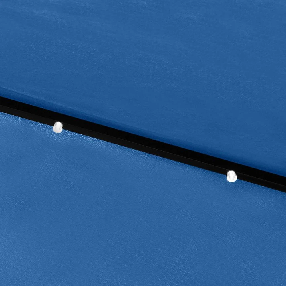 Skėtis nuo saulės su LED ir plieniniu stulpu, mėlynas, 2x3m