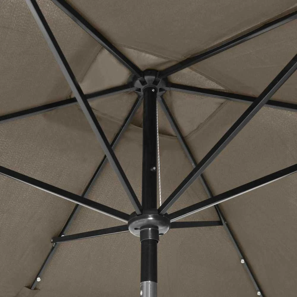 Sodo skėtis nuo saulės su LED ir plieniniu stulpu, taupe, 2x3m