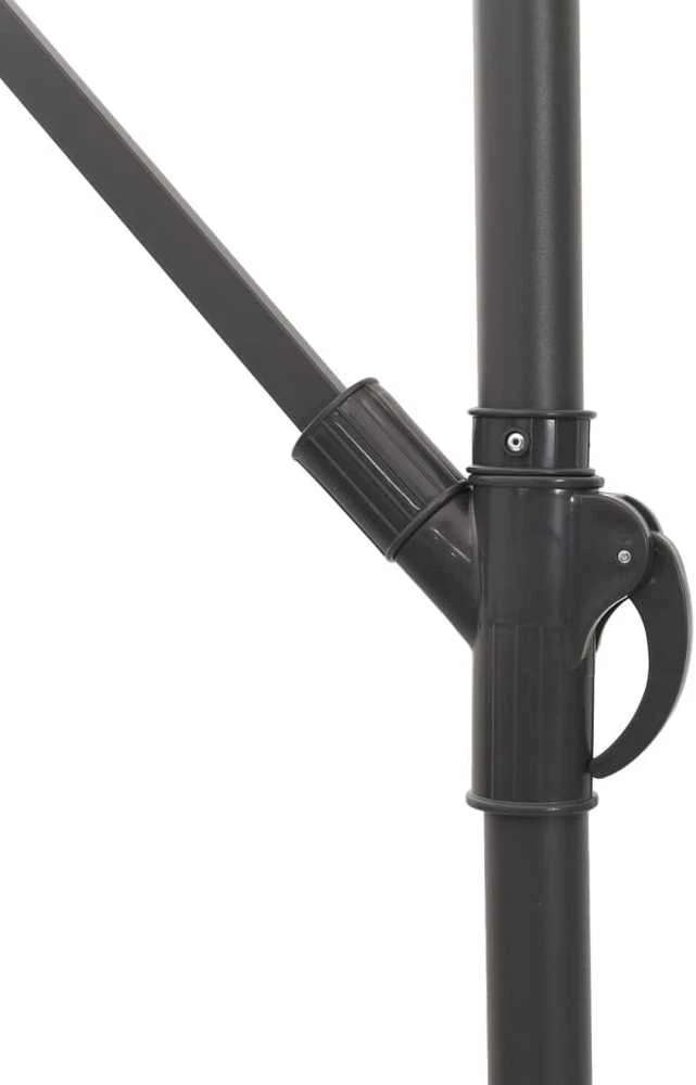 Skėtis nuo saulės su LED/plieniniu stulpu, rudas, 269x269x235cm