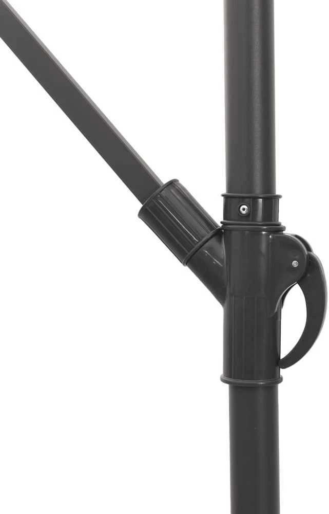 Skėtis nuo saulės su LED/plieniniu stulpu, rudas, 246x246x230cm