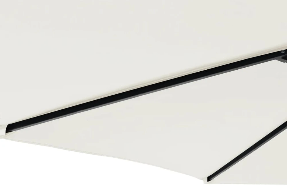 Skėtis nuo saulės su plieniniu stulpu, baltas, 225x225x212cm
