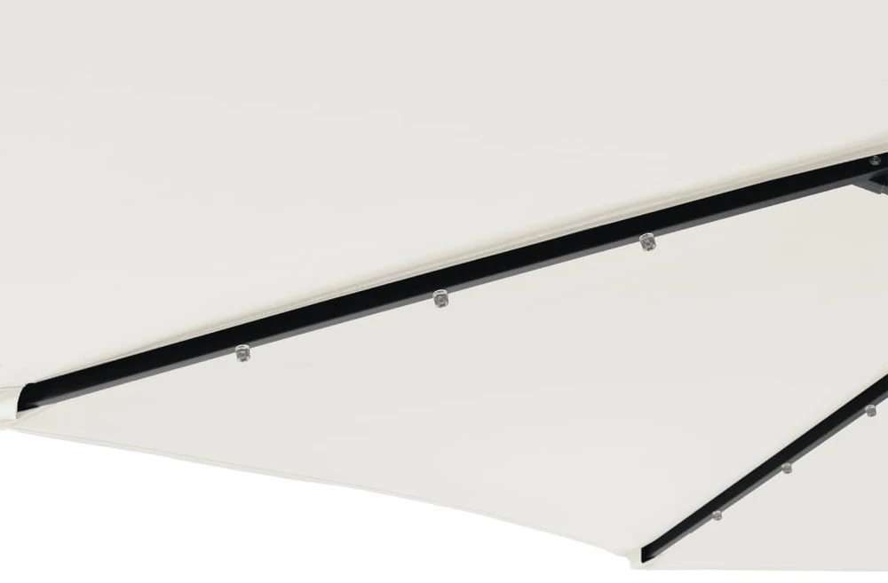 Skėtis nuo saulės su plieniniu stulpu, baltas, 225x225x212cm