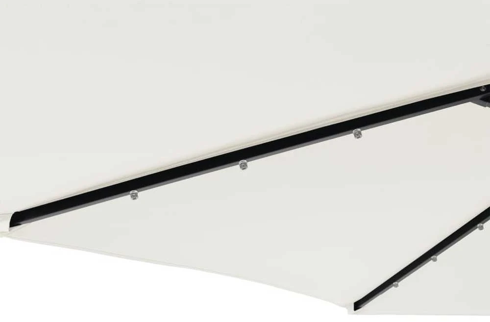 Skėtis nuo saulės su plieniniu stulpu, baltas, 225x225x212cm