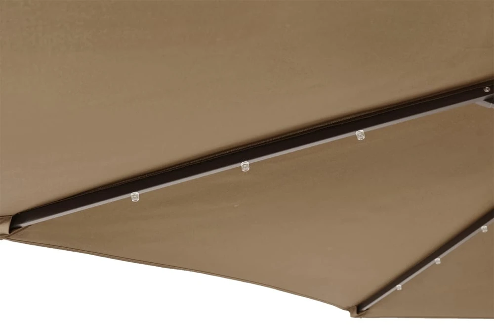 Skėtis nuo saulės su plieniniu stulpu, taupe, 225x225x212cm
