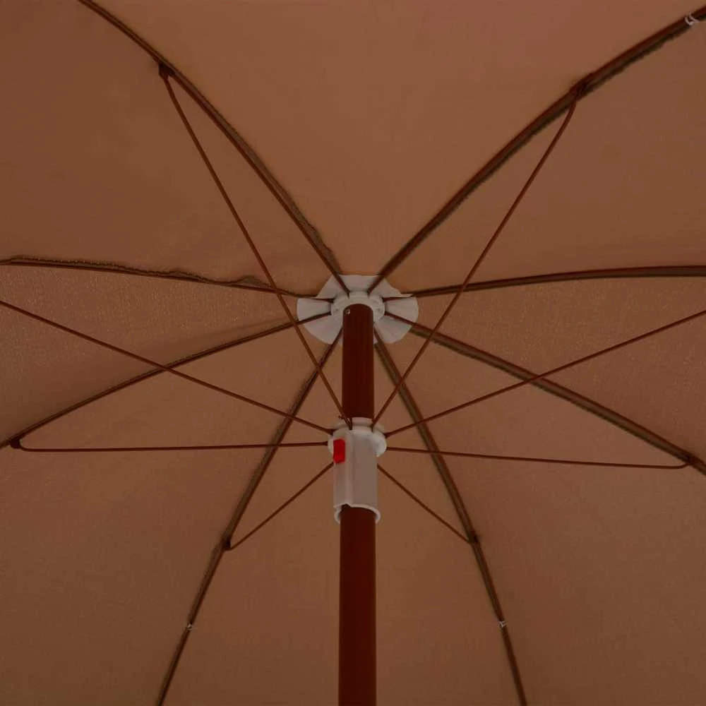 Sodo skėtis nuo saulės su plieniniu stulpu, taupe, 240cm