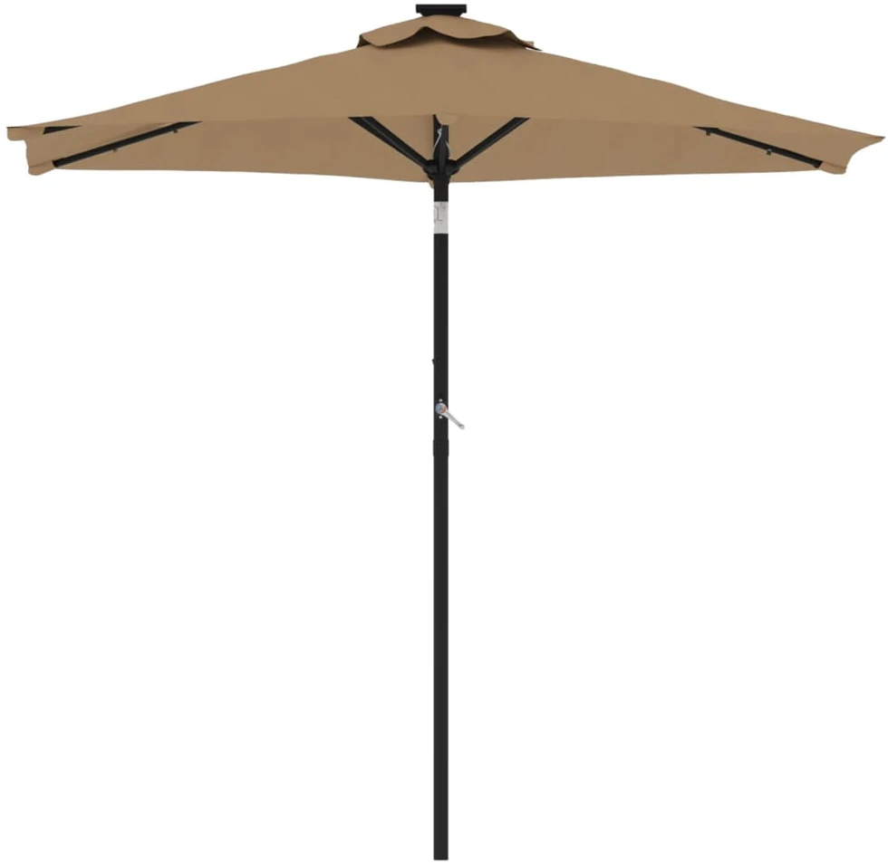 Skėtis nuo saulės su plieniniu stulpu, taupe, 225x225x212cm