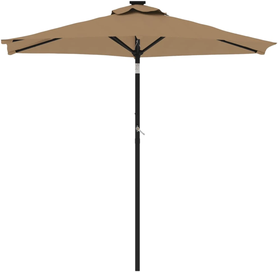 Skėtis nuo saulės su plieniniu stulpu, taupe, 225x225x212cm
