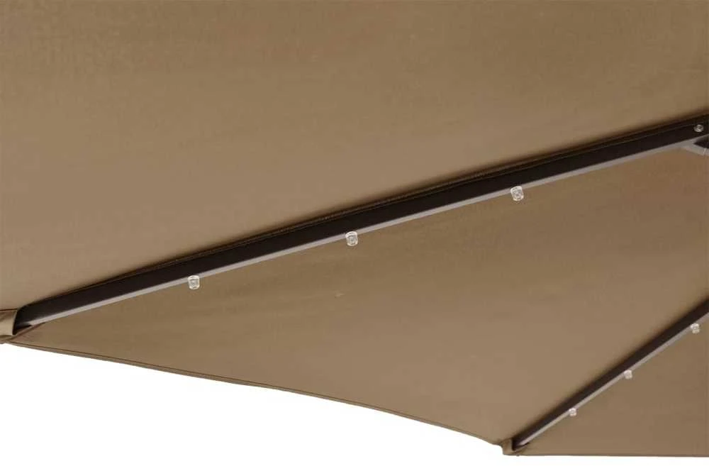 Skėtis nuo saulės su plieniniu stulpu, taupe, 225x225x212cm