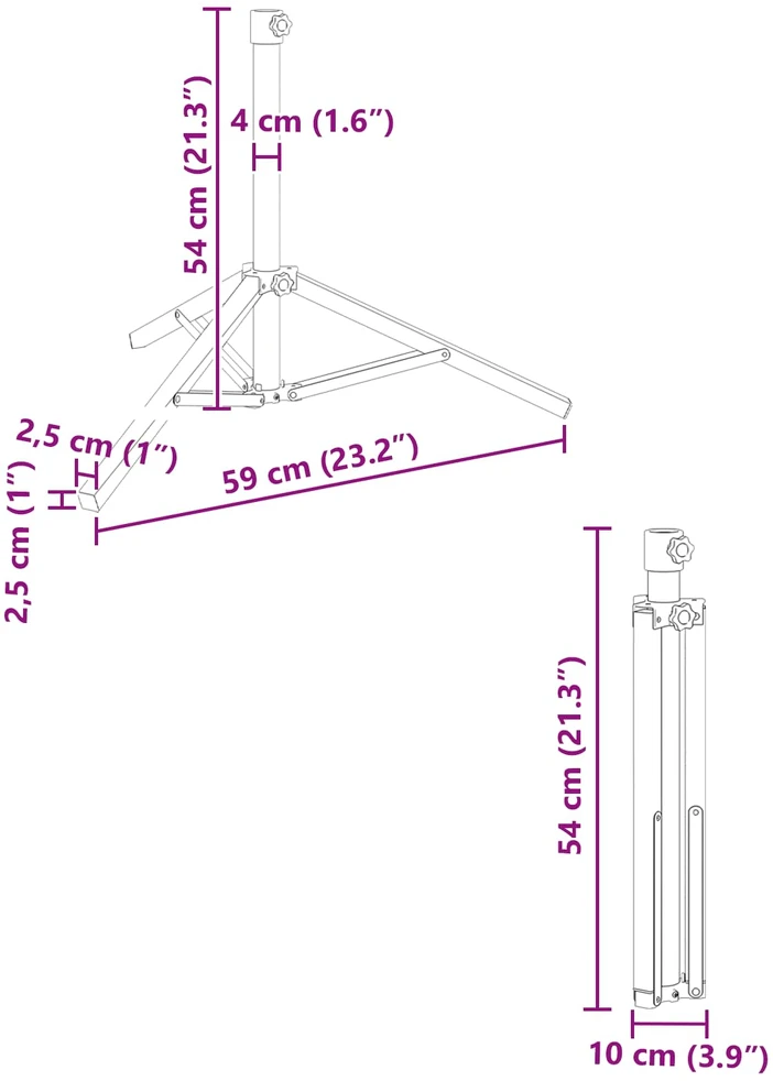 Skėtis stovai Balta Plienas for 25-32 mm Pole