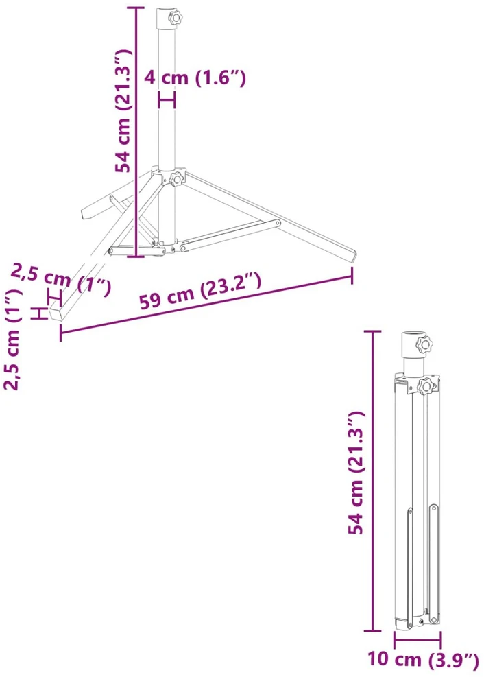 Skėtis stovai Balta Plienas for 25-32 mm Pole