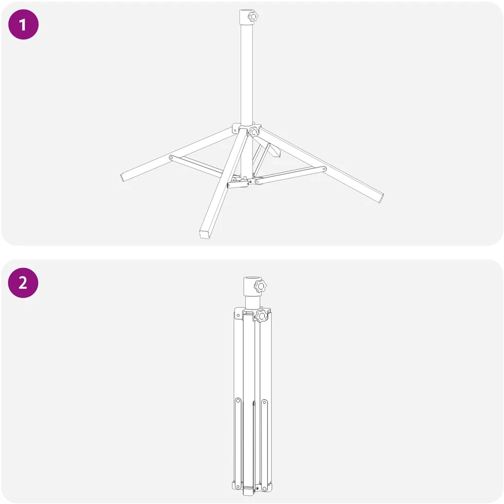 Skėtis stovai Balta Plienas skirtas 25-32 mm Stulpas