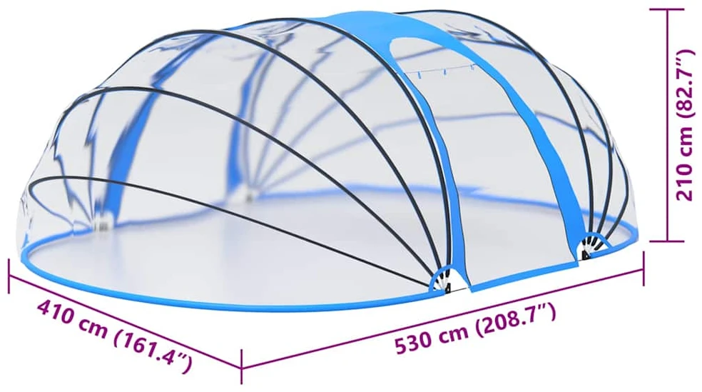 Skliautas baseinui, 530x410x205cm, ovalo formos