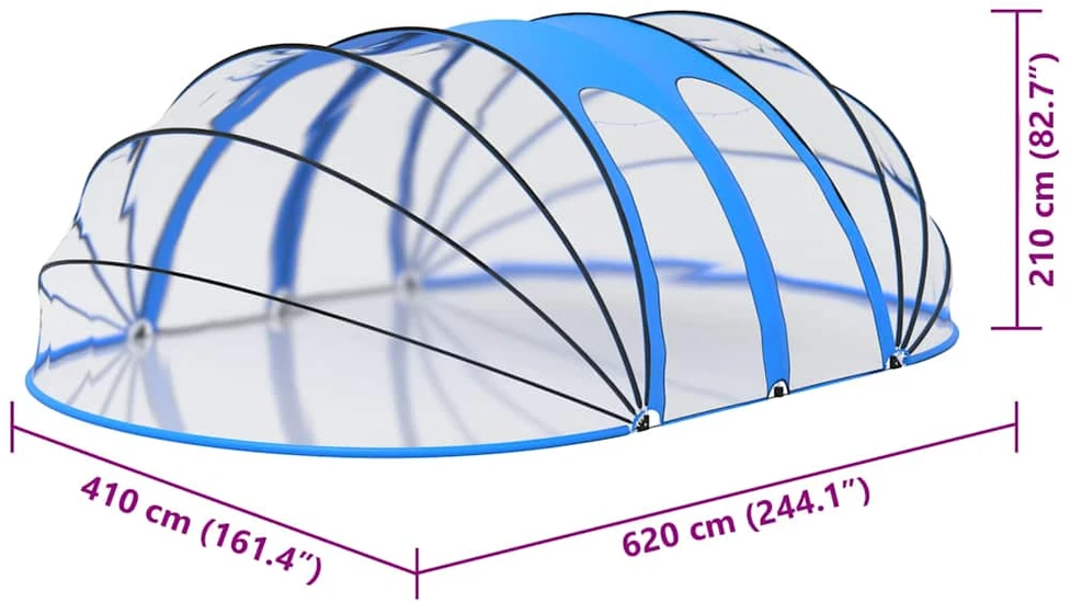 Skliautas baseinui, 620x410x205cm, ovalo formos