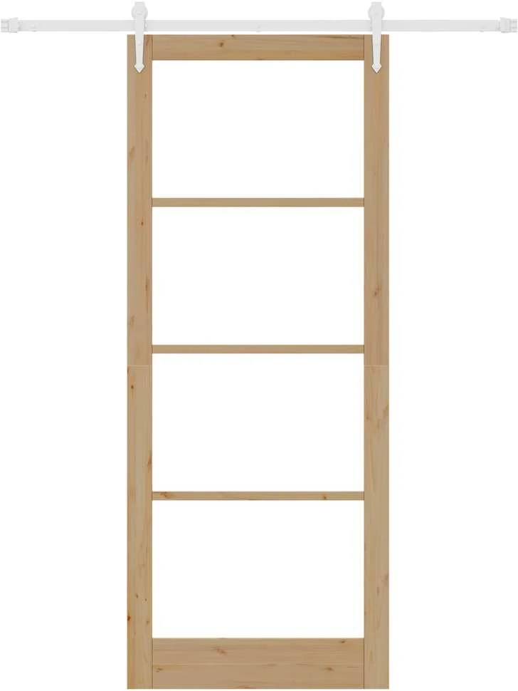 Slankios durys 93 x 232 cm Tvirtos pušies mediena ir stiklas