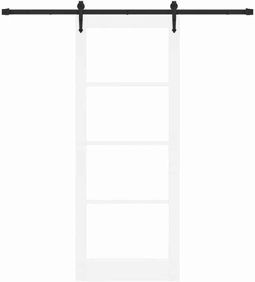 Slankios durys 83 x 211 cm Tvirtos pušies mediena ir stiklas