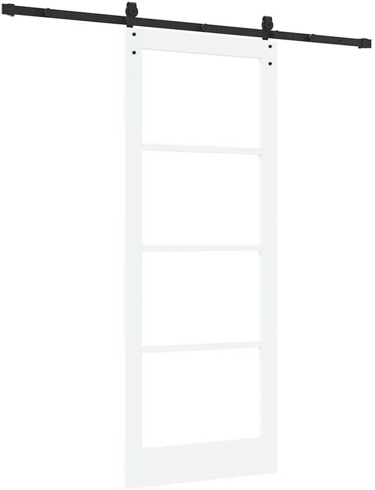 Slankios durys 83 x 211 cm Tvirtos pušies mediena ir stiklas