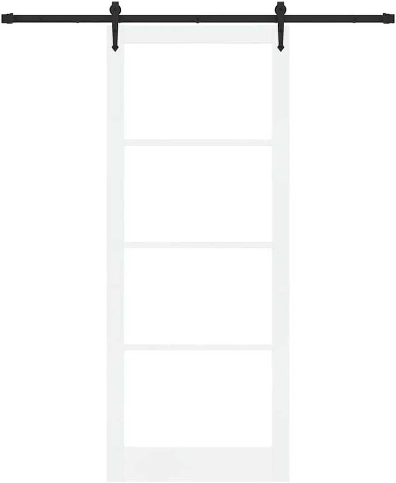 Slankios durys 93 x 232 cm Tvirtos pušies mediena ir stiklas