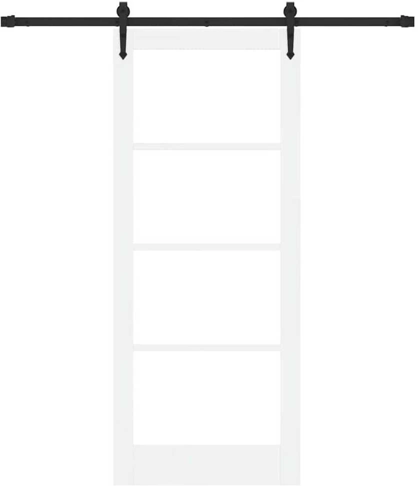 Slankios durys 83 x 202 cm Tvirtos pušies mediena ir stiklas