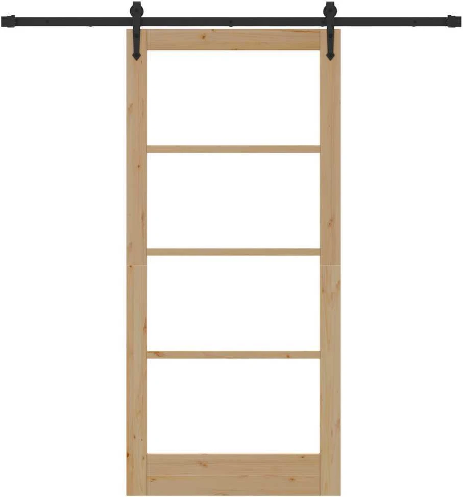Slankios durys 93 x 202 cm Tvirtos pušies mediena ir stiklas