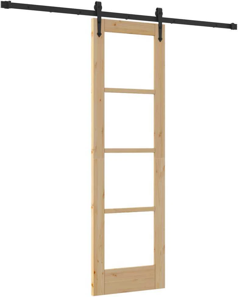Slankios durys 61 x 198,5 cm Tvirtos pušies mediena ir stiklas