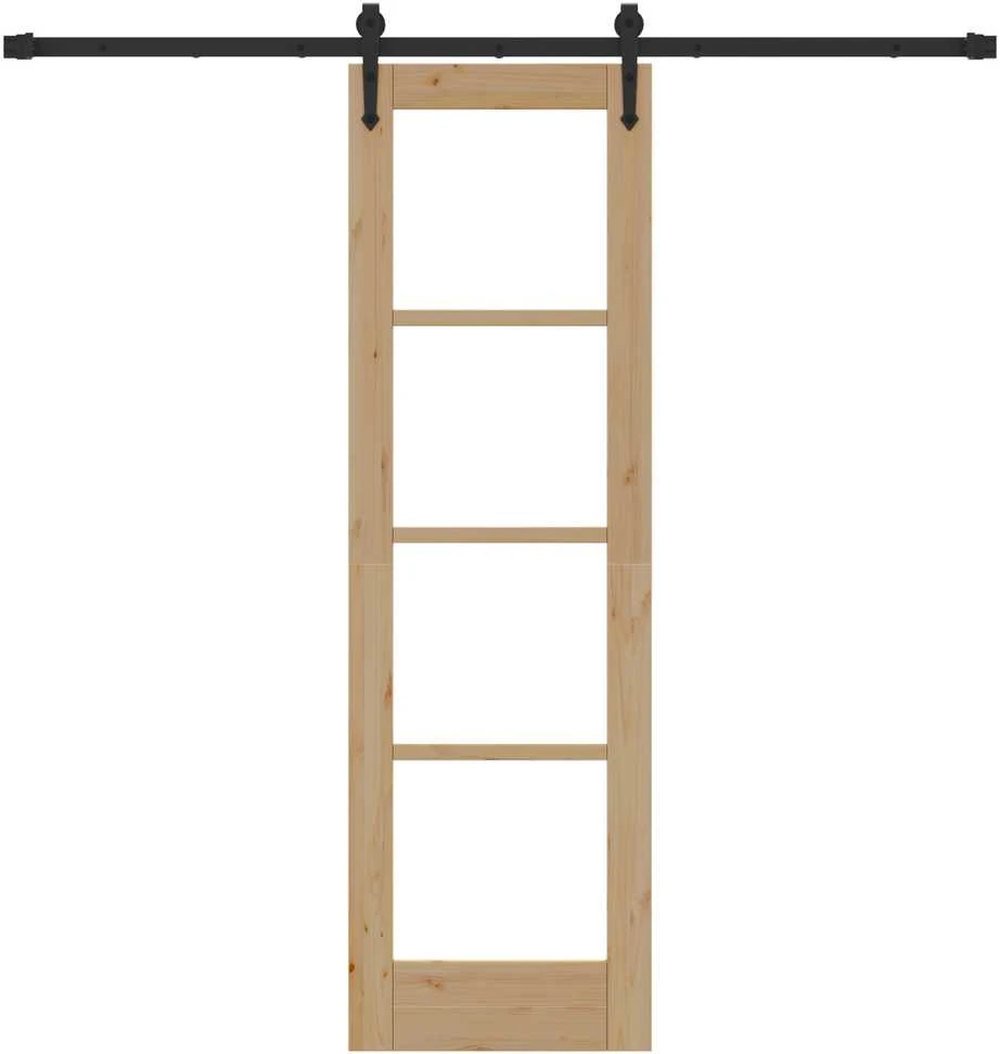 Slankios durys 61 x 198,5 cm Tvirtos pušies mediena ir stiklas