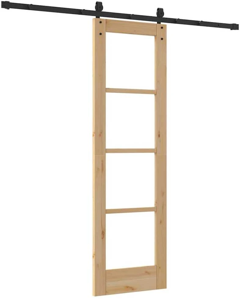 Slankios durys 61 x 198,5 cm Tvirtos pušies mediena ir stiklas