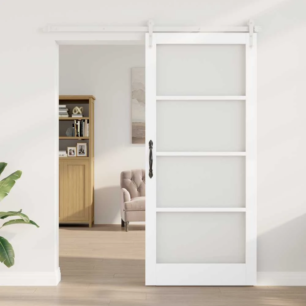 Slankios durys 93 x 211 cm Tvirtos pušies mediena ir stiklas