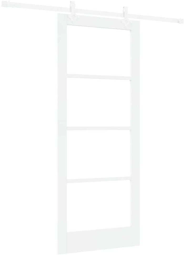 Slankios durys 83 x 202 cm Tvirtos pušies mediena ir stiklas