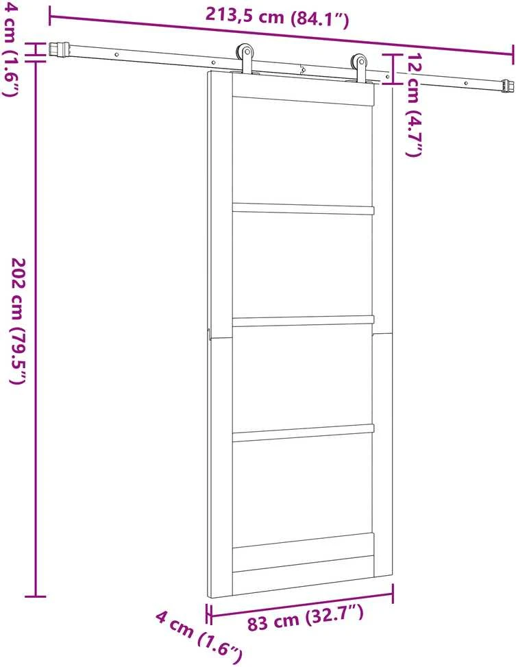 Slankios durys ORKDAL Balta 83 x 202 cm