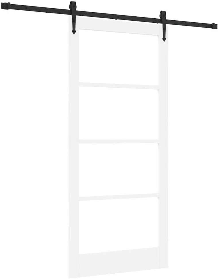 Slankios durys 93 x 202 cm Tvirtos pušies mediena ir stiklas