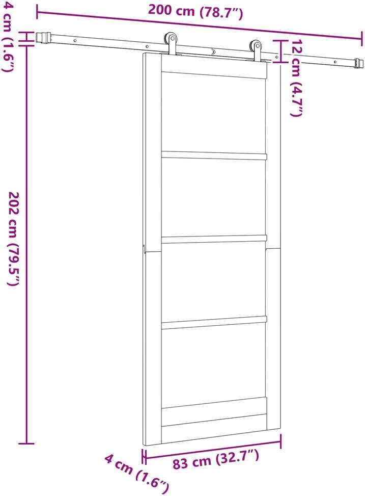 Slankios durys ORKDAL 83 x 202 cm Balta