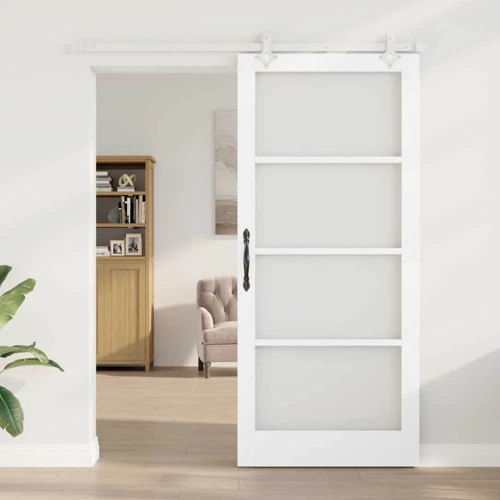 Slankios durys 93 x 211 cm Tvirtos pušies mediena ir stiklas