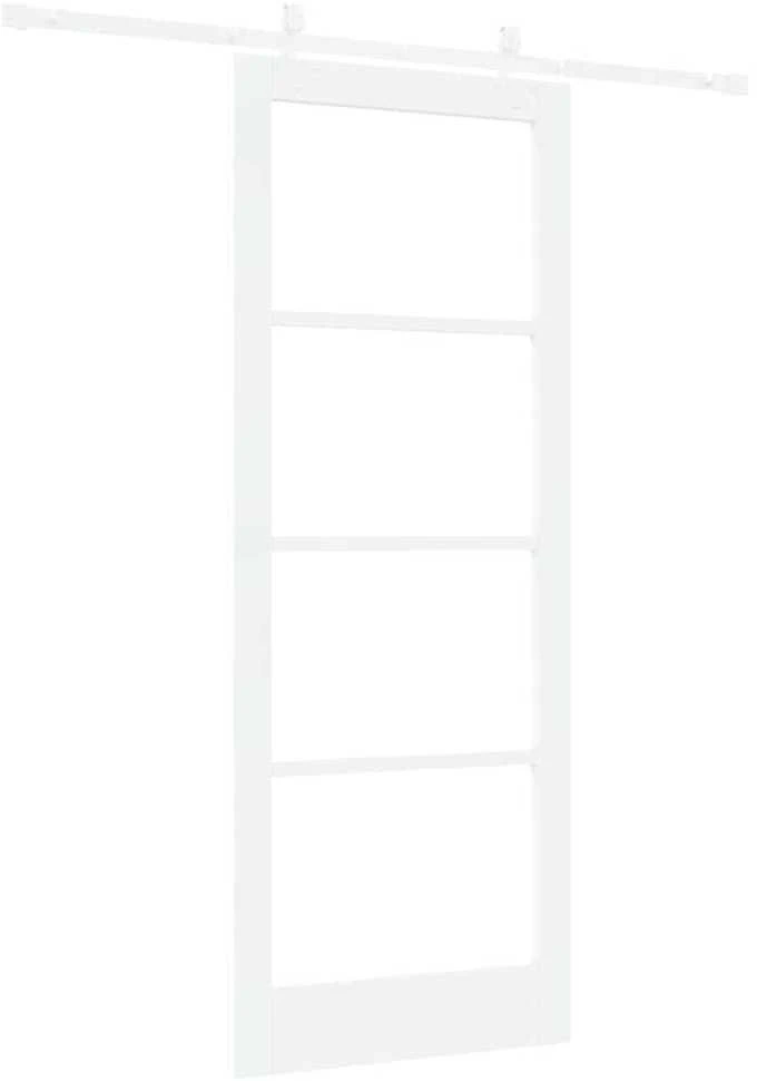 Slankios durys 83 x 211 cm Tvirtos pušies mediena ir stiklas