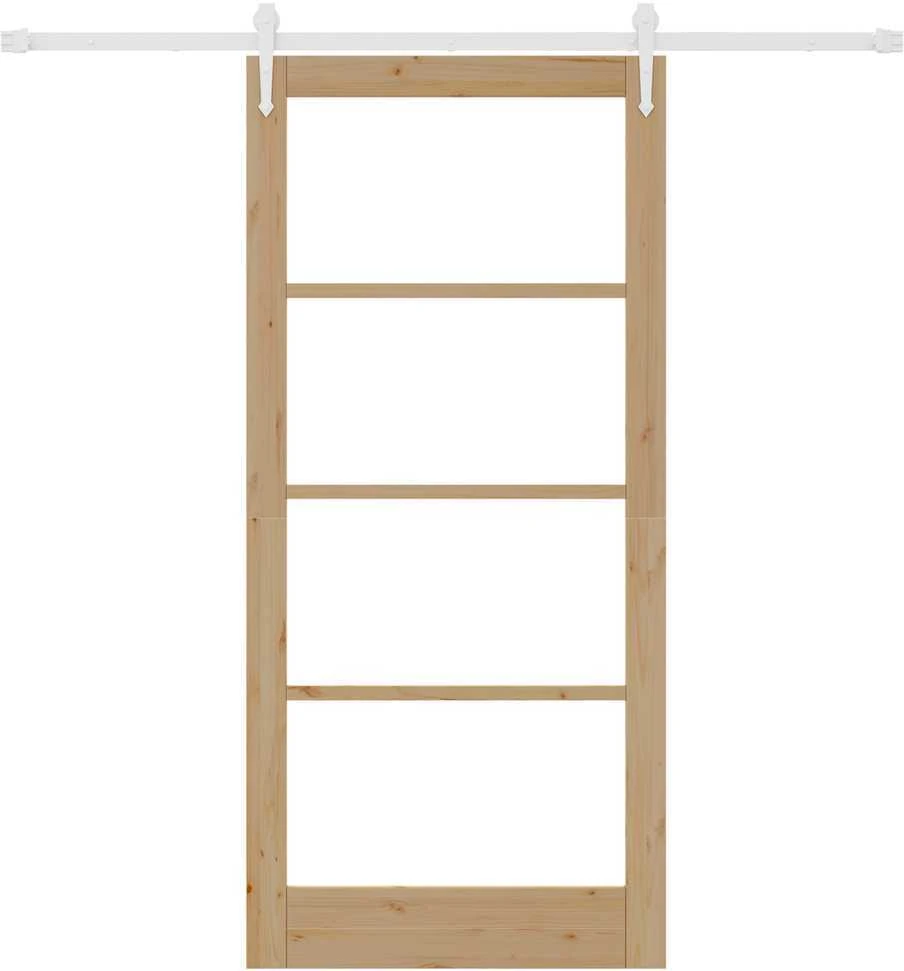 Slankios durys 93 x 202 cm Tvirtos pušies mediena ir stiklas