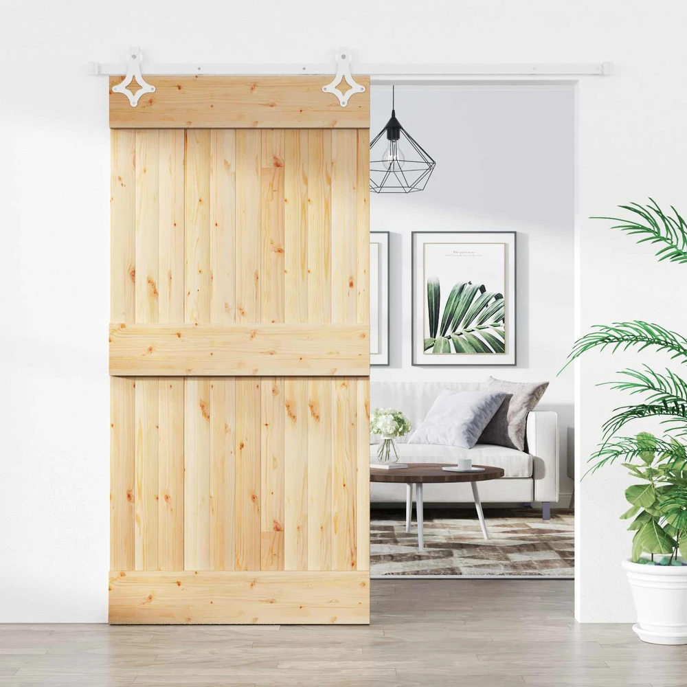 Slankios durys 100 x 210 cm Natūrali ir Balta
