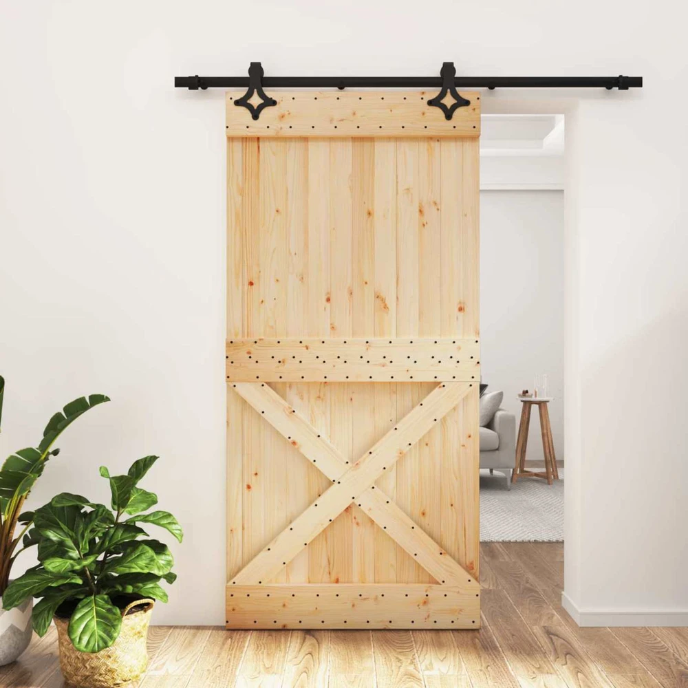 Slankios durys 100 x 210 cm Natūrali ir juoda