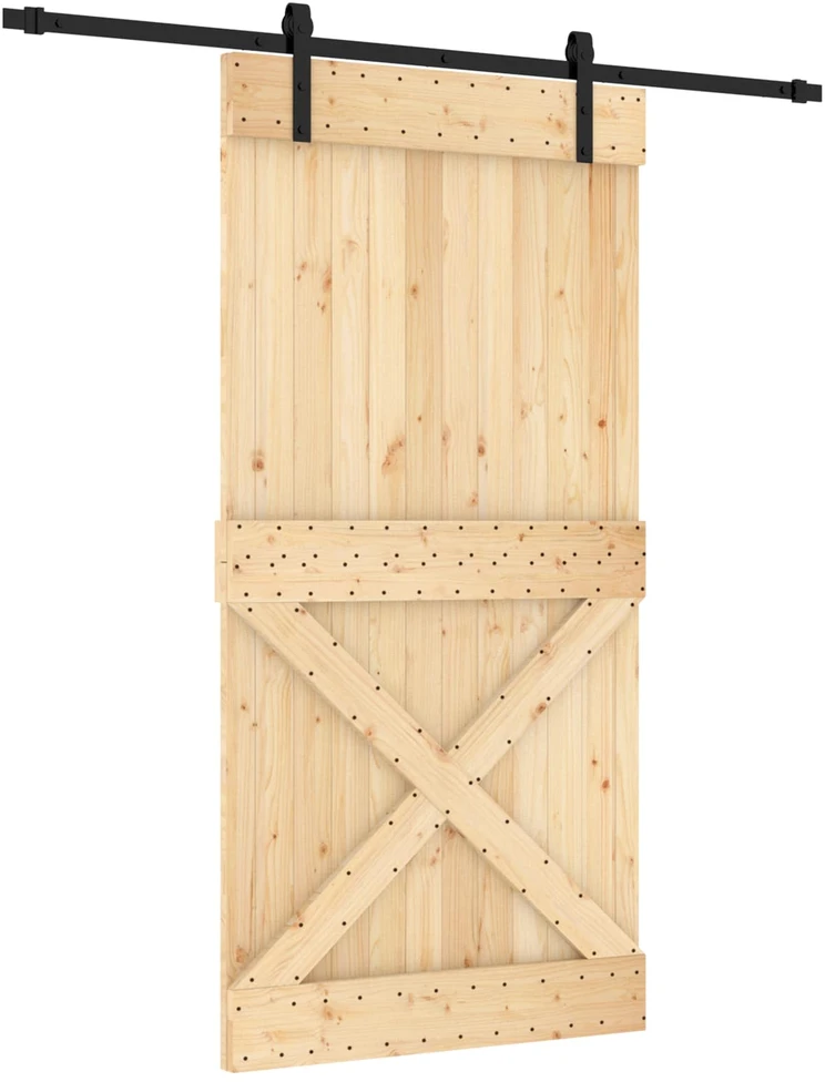 Slankios durys 100 x 210 cm Natūrali ir juoda