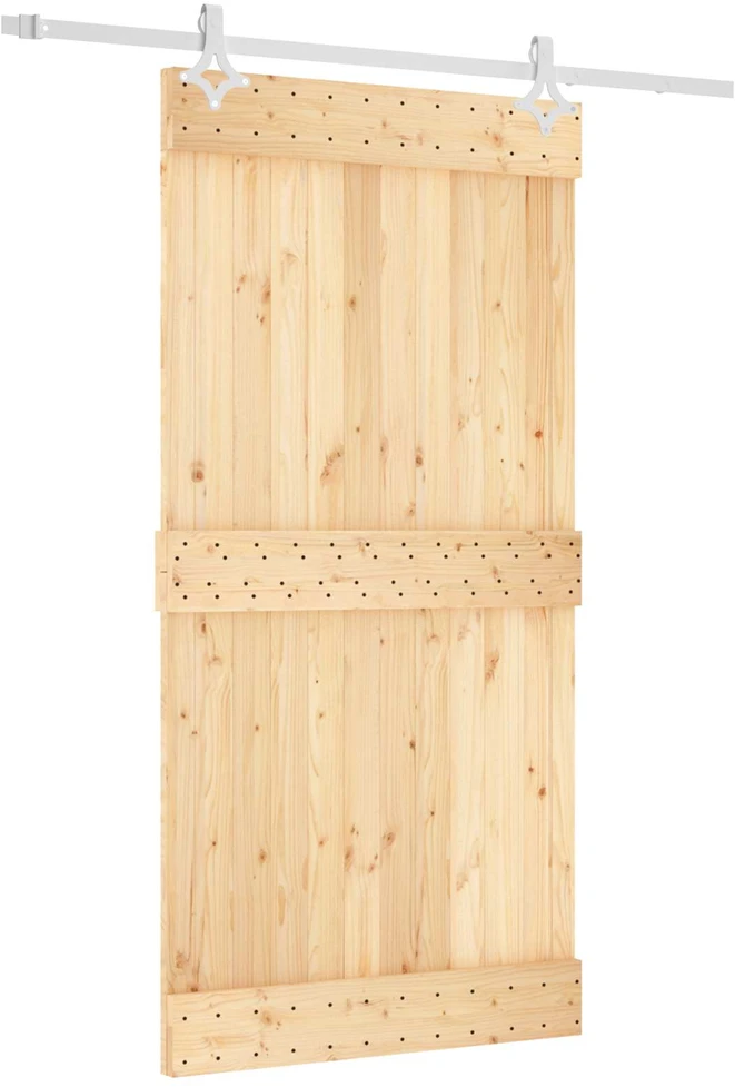 Slankios durys 100 x 210 cm Natūrali ir Balta