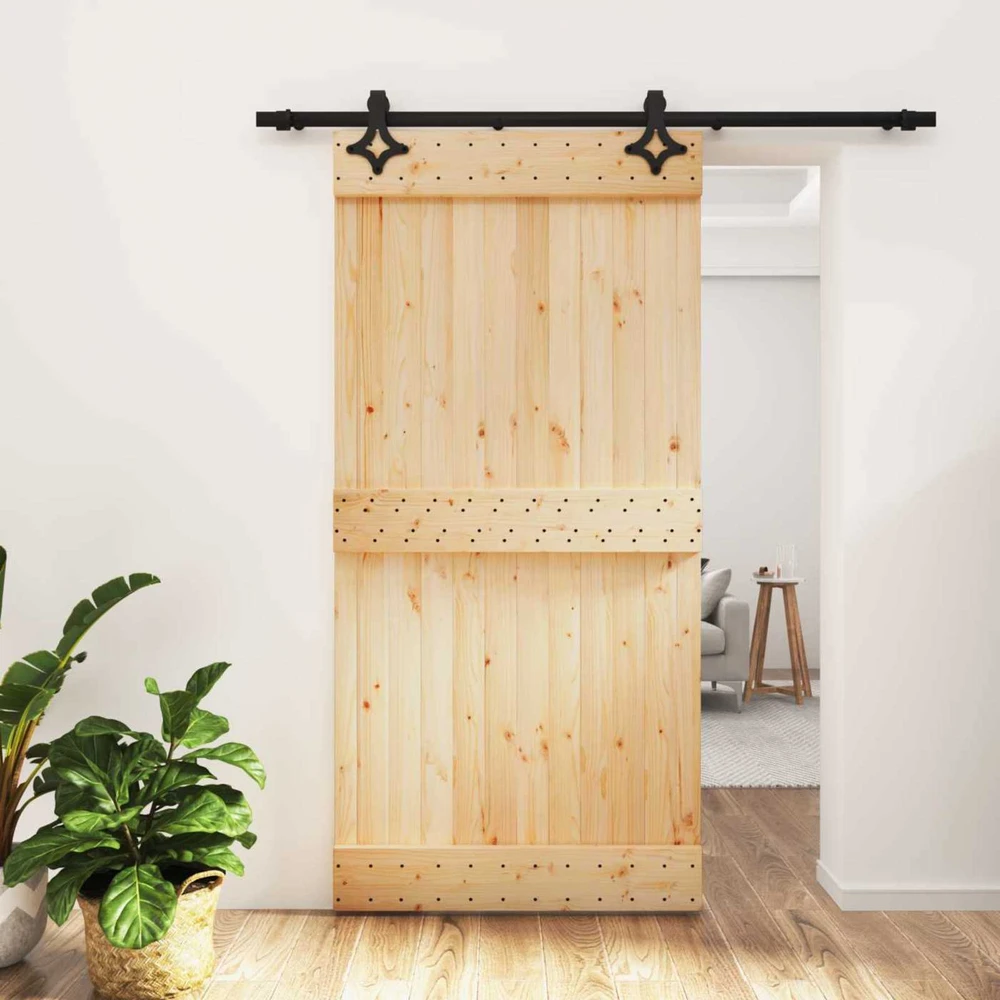 Slankios durys 100 x 210 cm Natūrali ir juoda