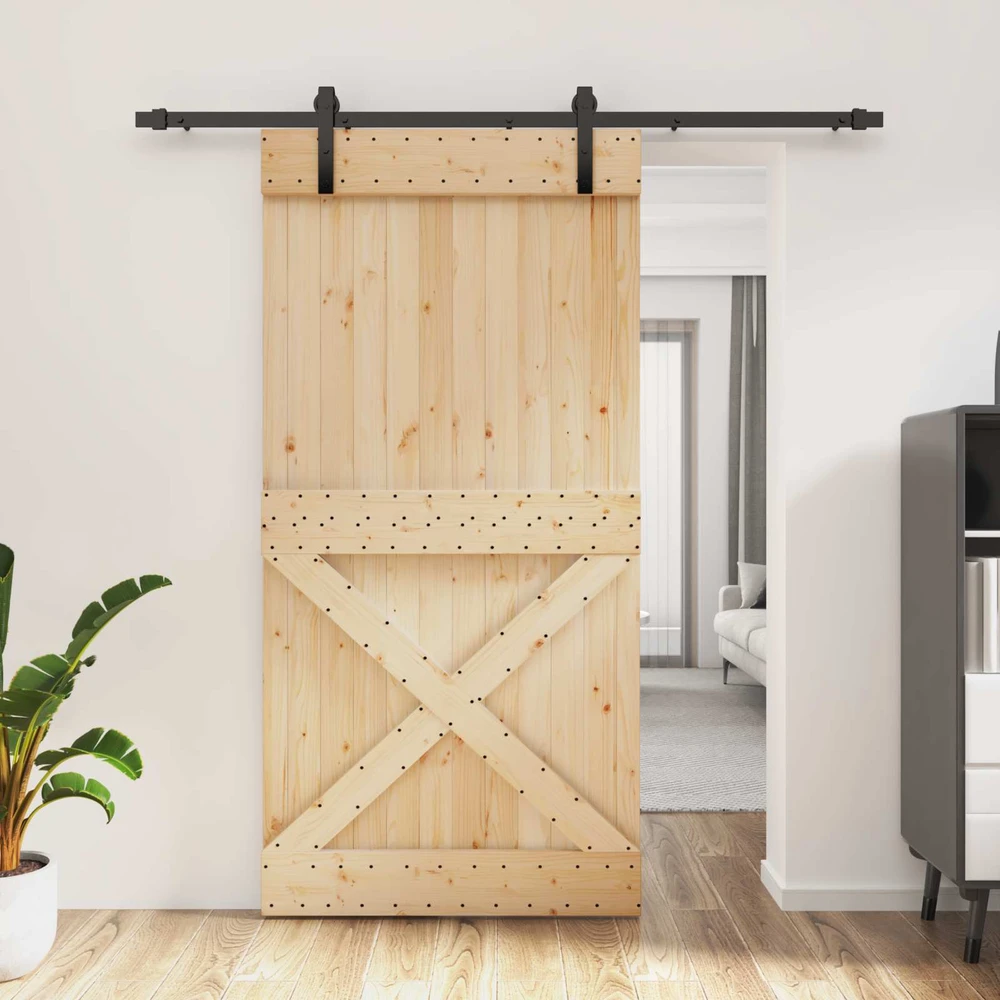 Slankios durys 100 x 210 cm Natūrali ir juoda