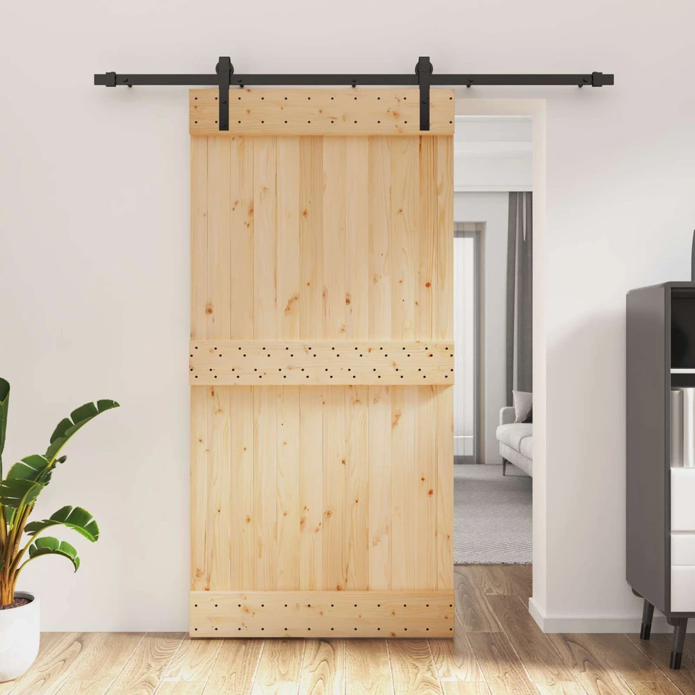 Slankios durys 100 x 210 cm Natūrali ir juoda