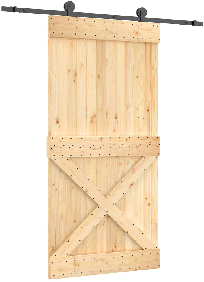 Slankios durys 100 x 210 cm Natūrali ir juoda