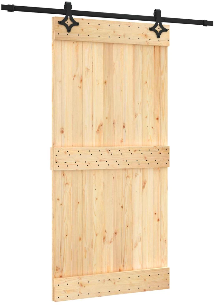Slankios durys 100 x 210 cm Natūrali ir juoda