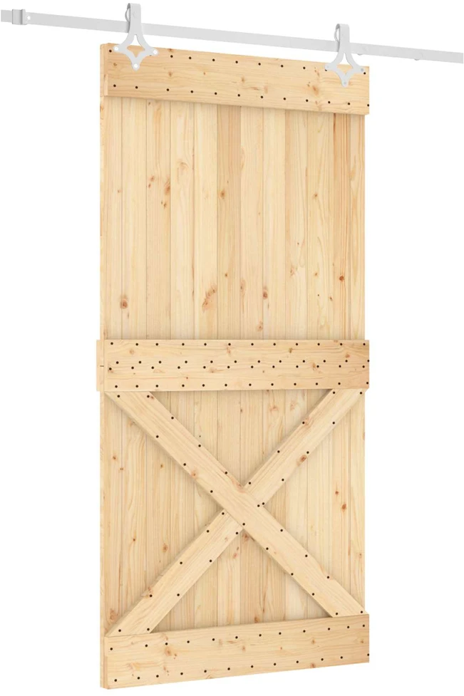 Slankios durys 100 x 210 cm Natūrali ir Balta