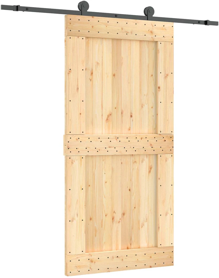 Slankios durys 100 x 210 cm Natūrali ir juoda
