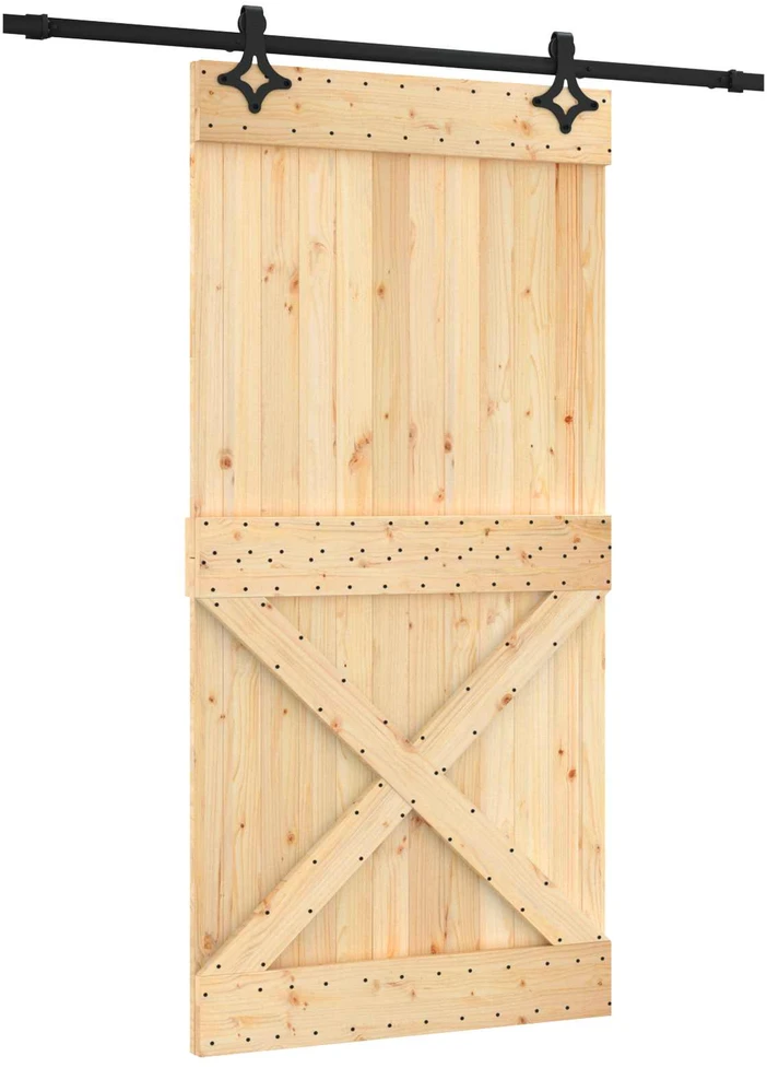 Slankios durys 100 x 210 cm Natūrali ir juoda